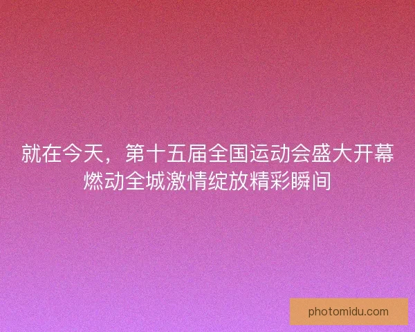 就在今天，第十五届全国运动会盛大开幕燃动全城激情绽放精彩瞬间